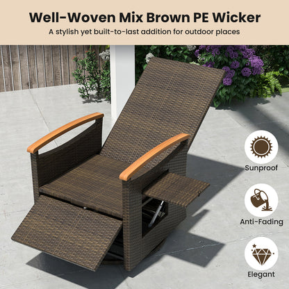 360° Swivel Recliner Chair with Adjustable Backrest & Footrest