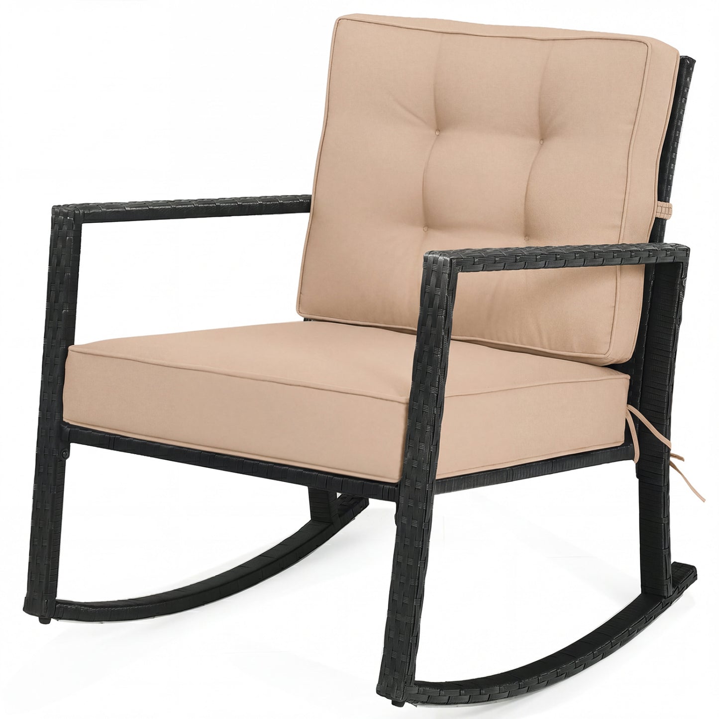 Rattan Rocking Chair with Cushion for Patio