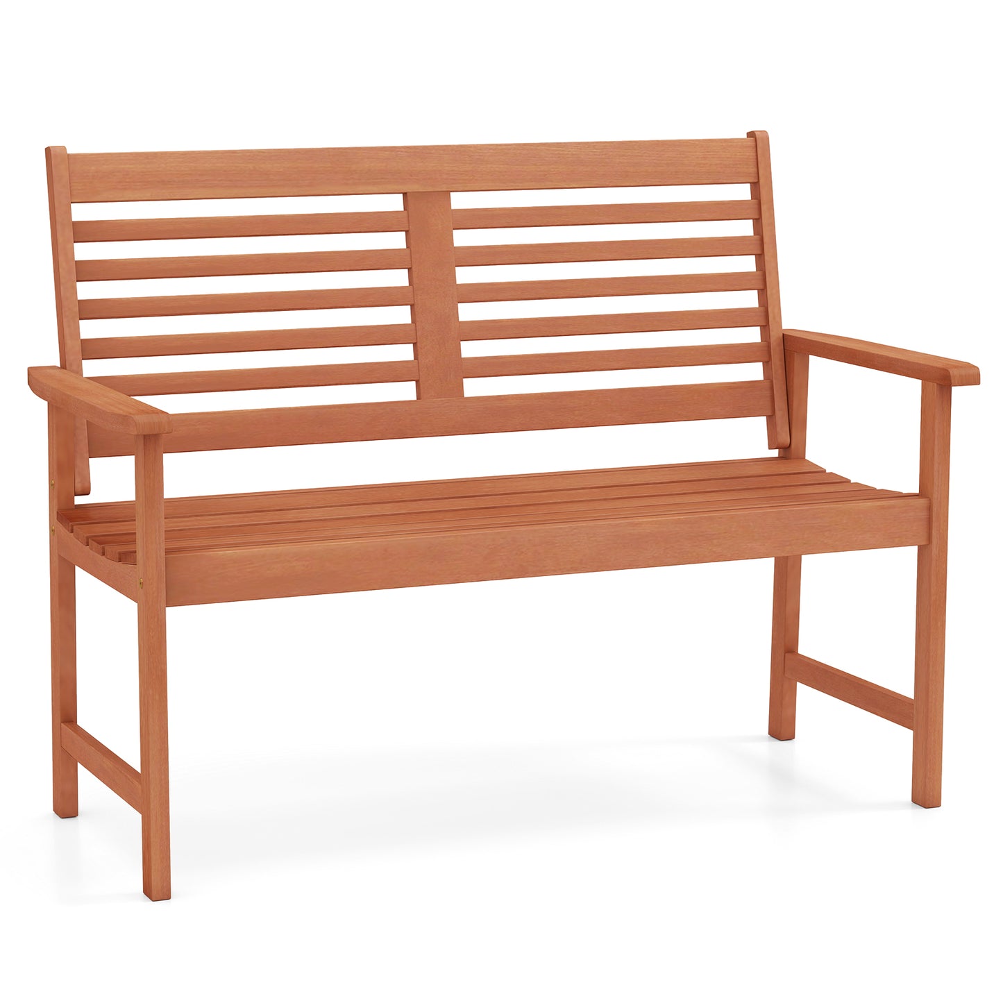 Solid Wood Loveseat Bench with Inclined Backrest