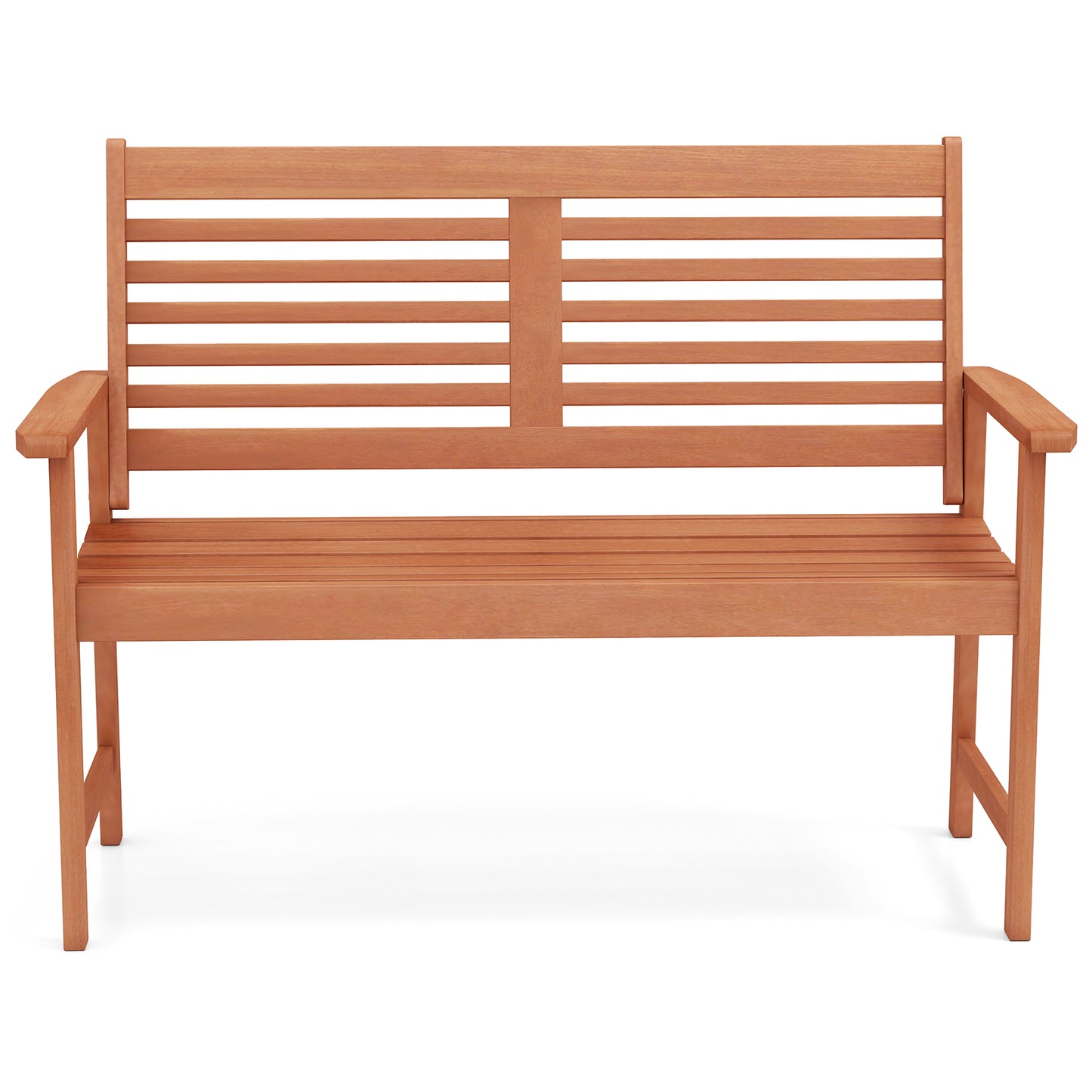 Solid Wood Loveseat Bench with Inclined Backrest