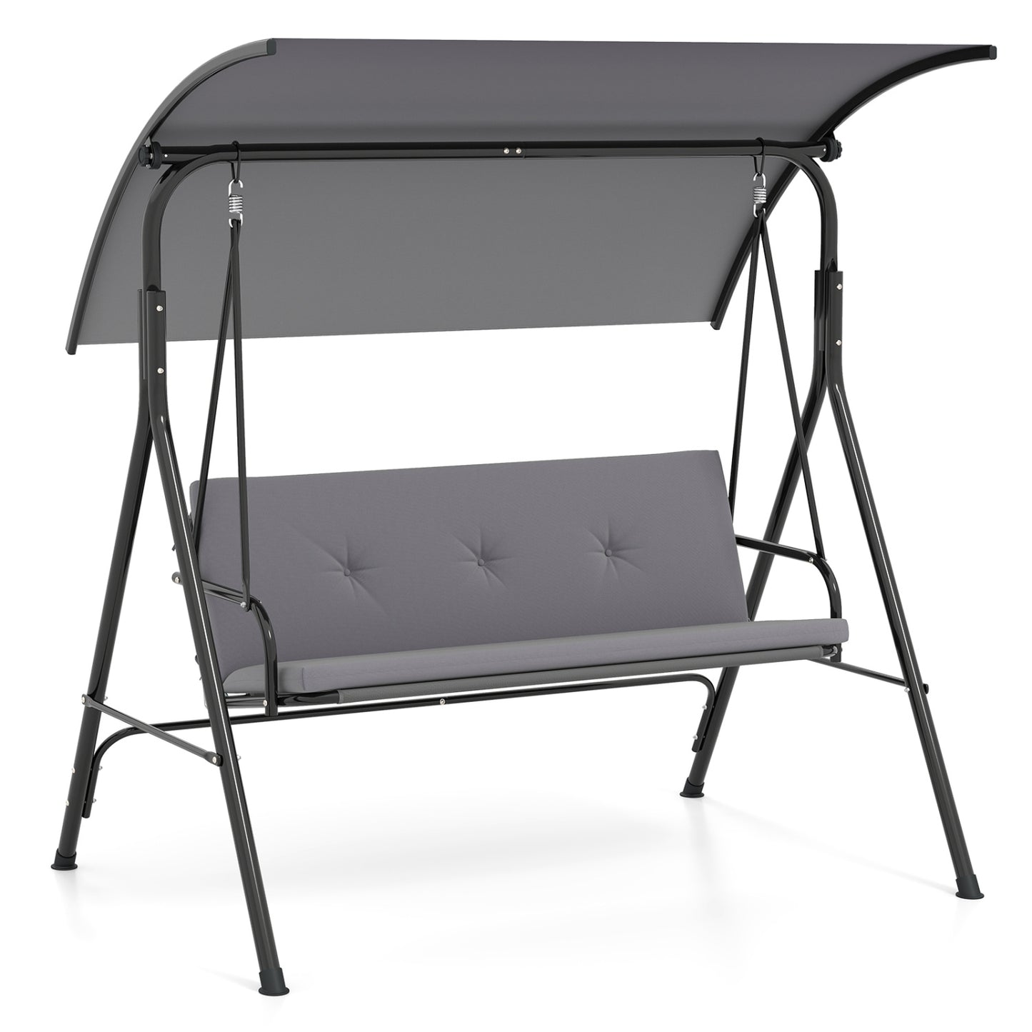 2-Person Patio Swing Chair with Adjustable Canopy