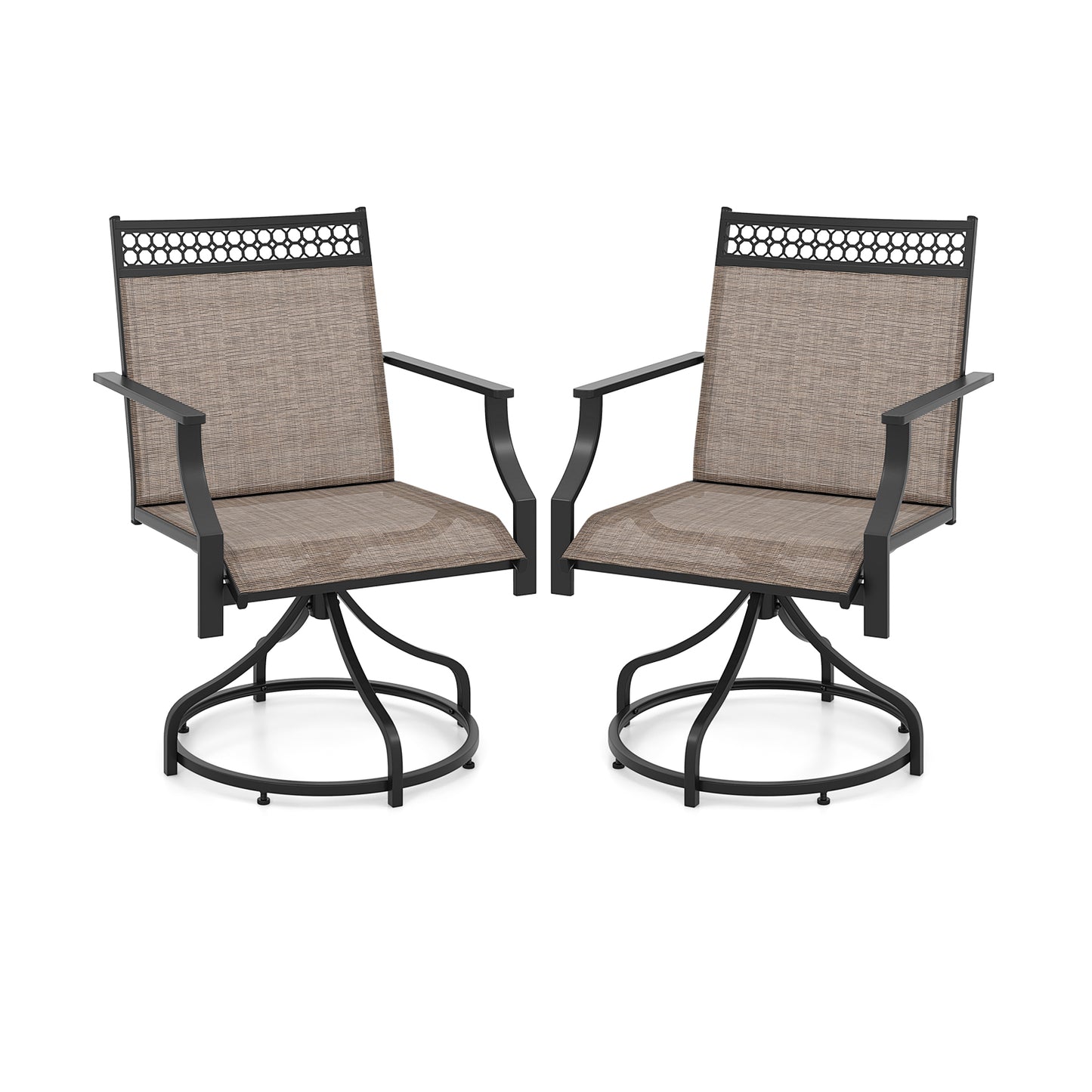 Swivel Patio Dining Chairs Set of 2 with Armrests