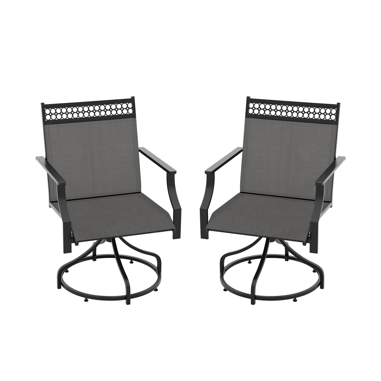 Swivel Patio Dining Chairs Set of 2 with Armrests