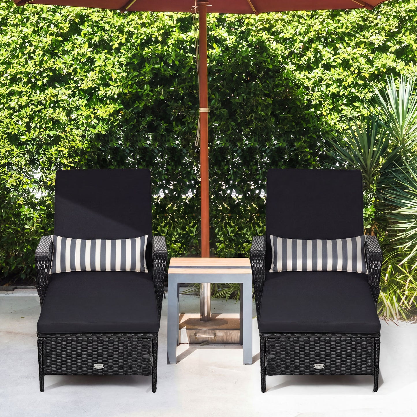Adjustable Chaise Lounge Chair with Cushion & Pillow