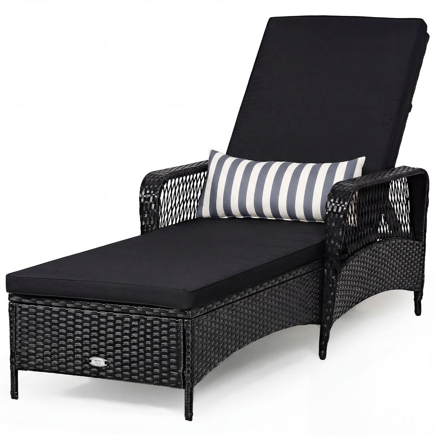 Adjustable Chaise Lounge Chair with Cushion & Pillow