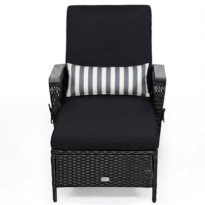 Adjustable Chaise Lounge Chair with Cushion & Pillow