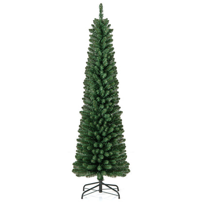 Pencil Christmas Tree with Memory Wire Branch Tips and Warm LED Lights