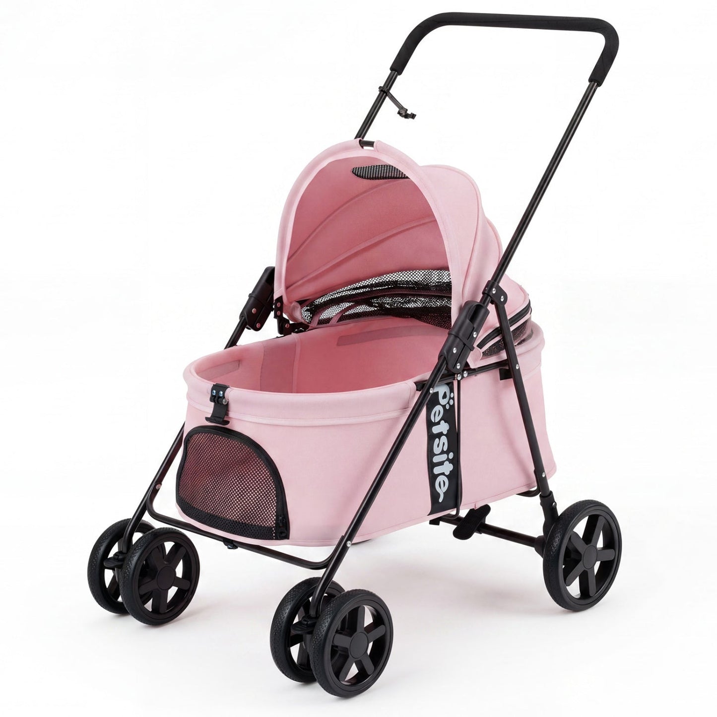 Foldable Pet Stroller for Small to Medium Dogs with Brake