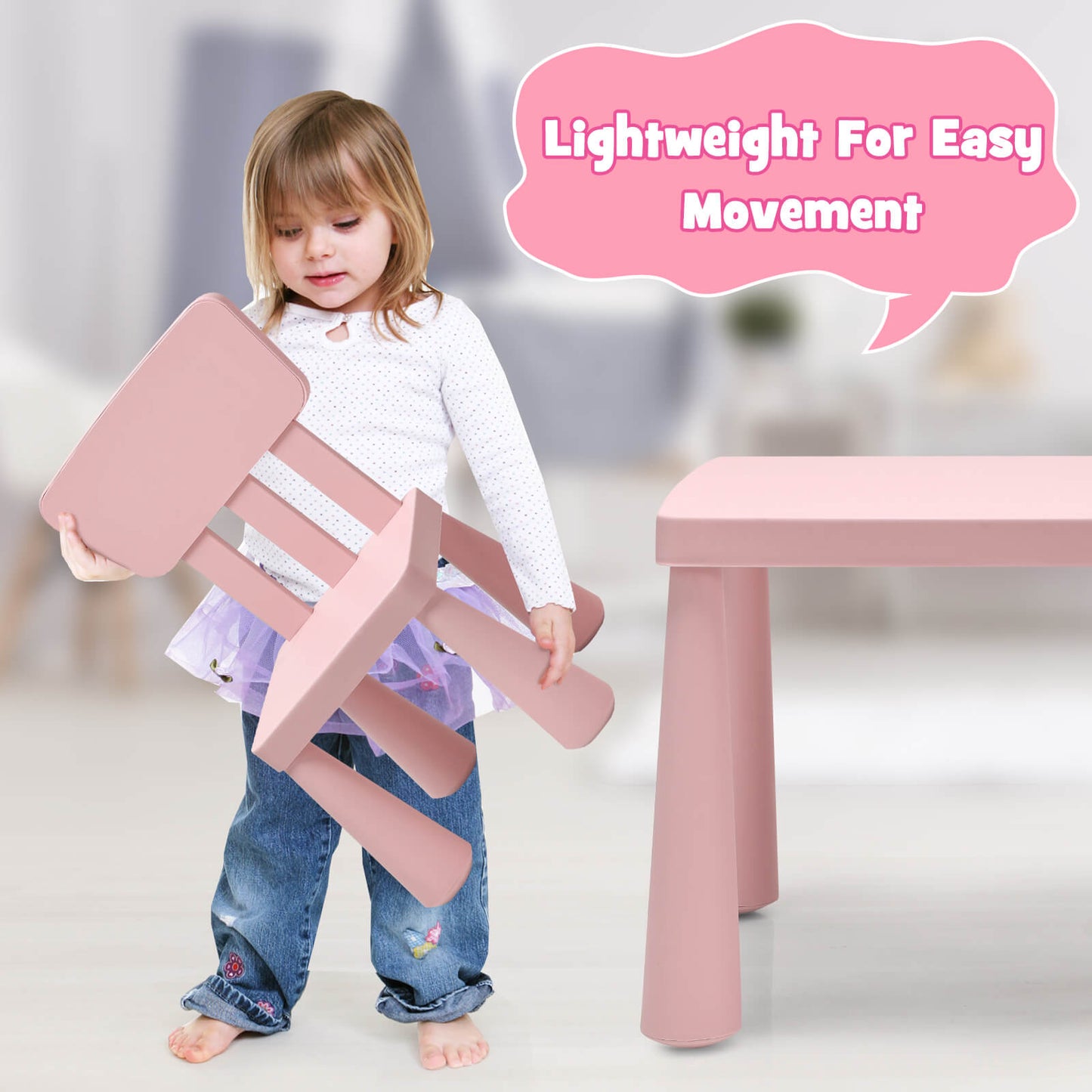Kids Table and Chair Set - 3 Piece Multi Activity Play Set