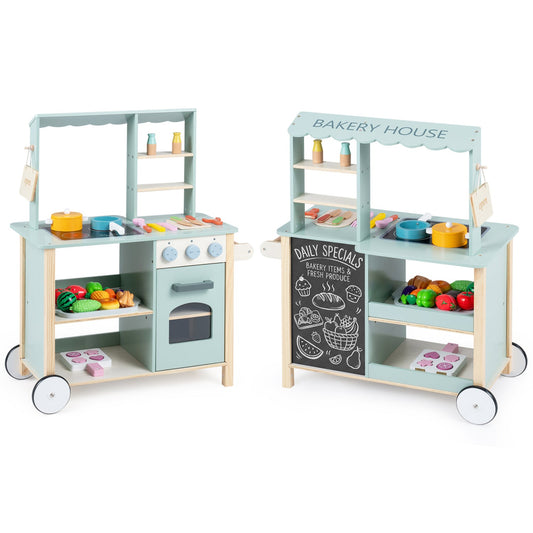 Wooden Kitchen Playset with Cookware Accessories