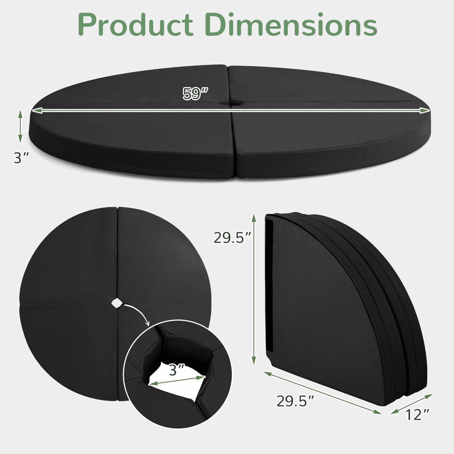Pole Dance Crash Mat Round Portable Yoga Mat with EPE Foam
