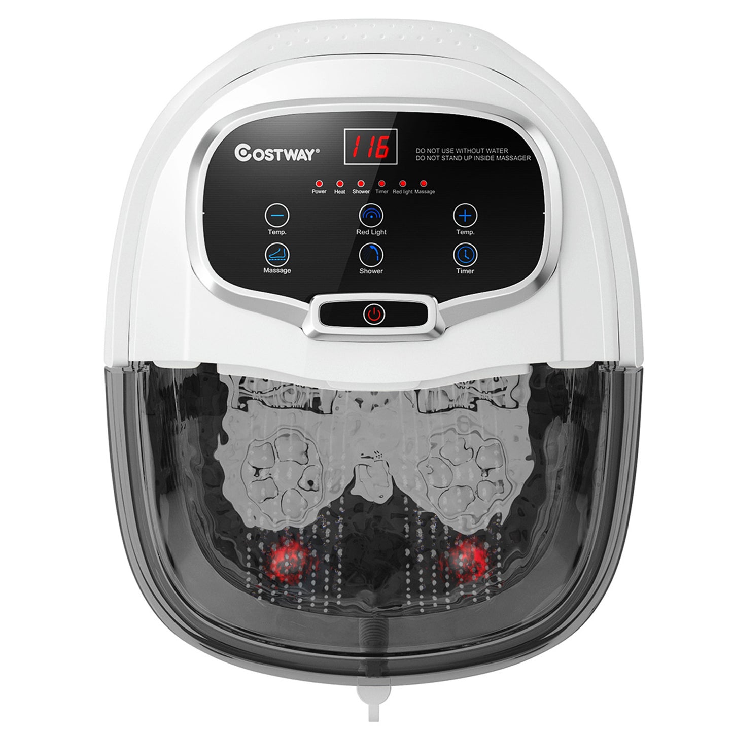Portable All-In-One Heated Foot Spa Bath Motorized Massager-Black