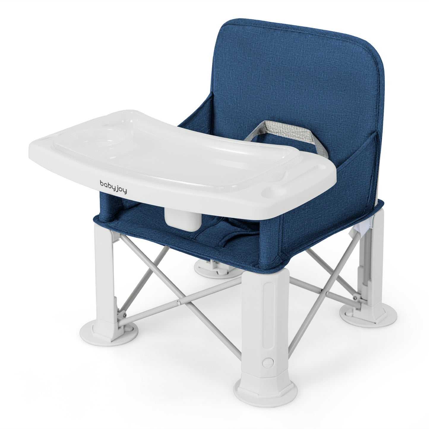 Portable Baby Booster Seat with Double Tray and Storage Bag