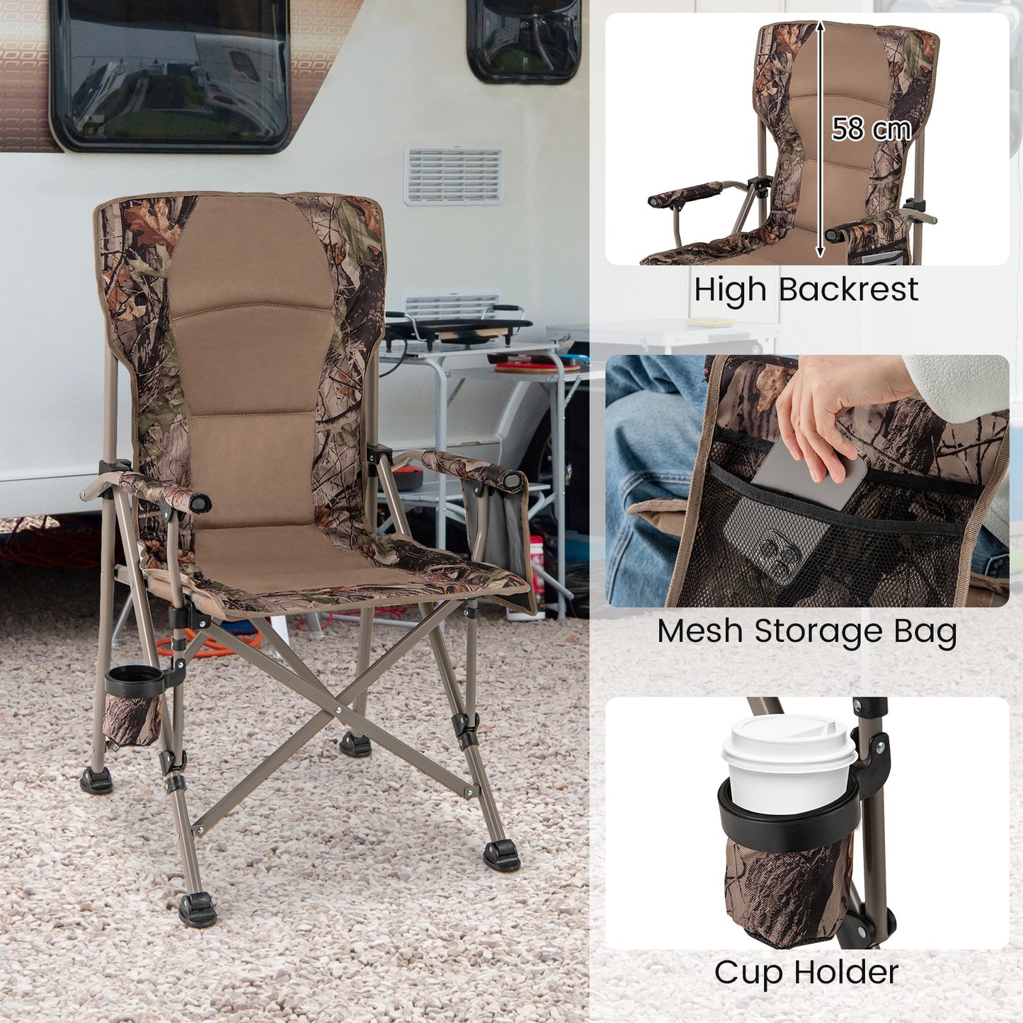 Portable Camping Chair with 400 LBS Capacity