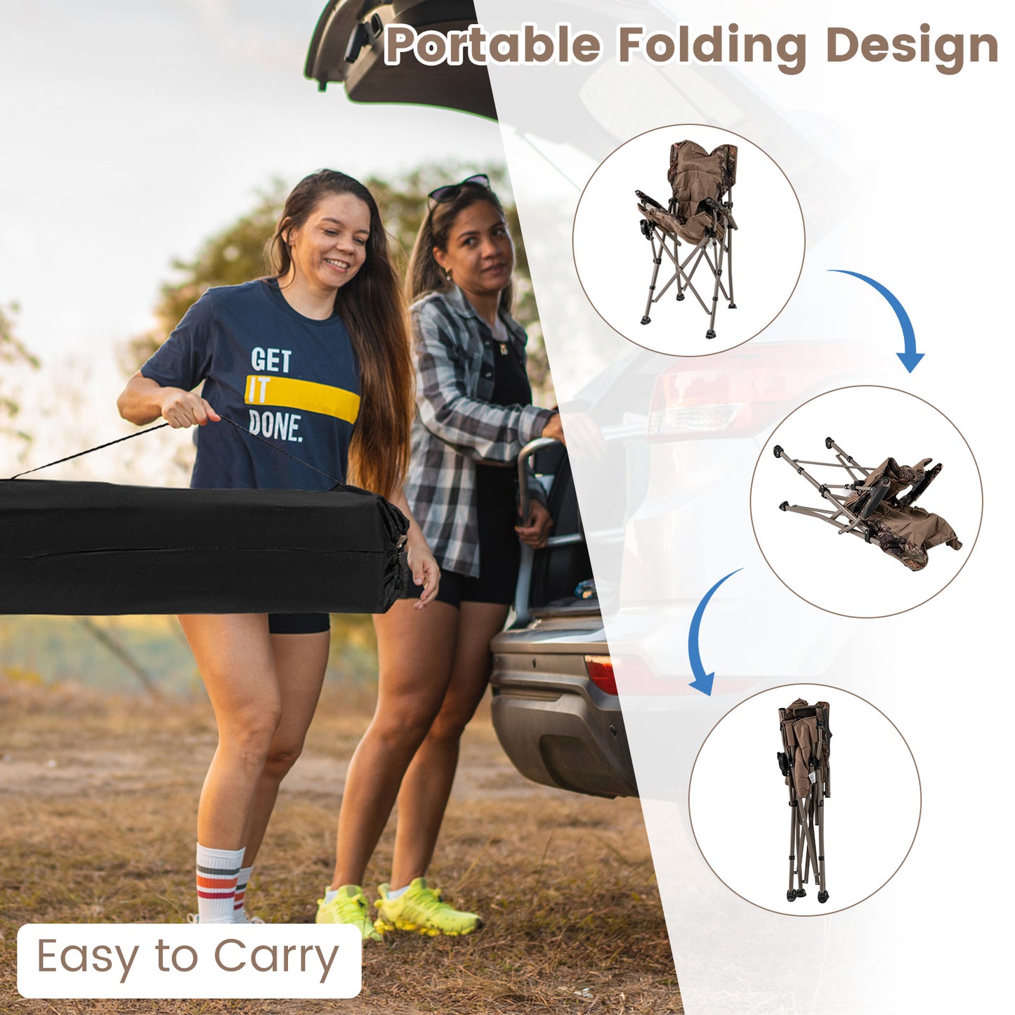 Portable Camping Chair with 400 LBS Capacity