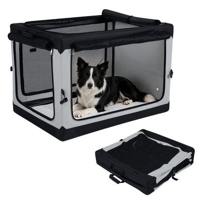 Collapsible Soft Dog Crate with 4 Mesh Doors - Large