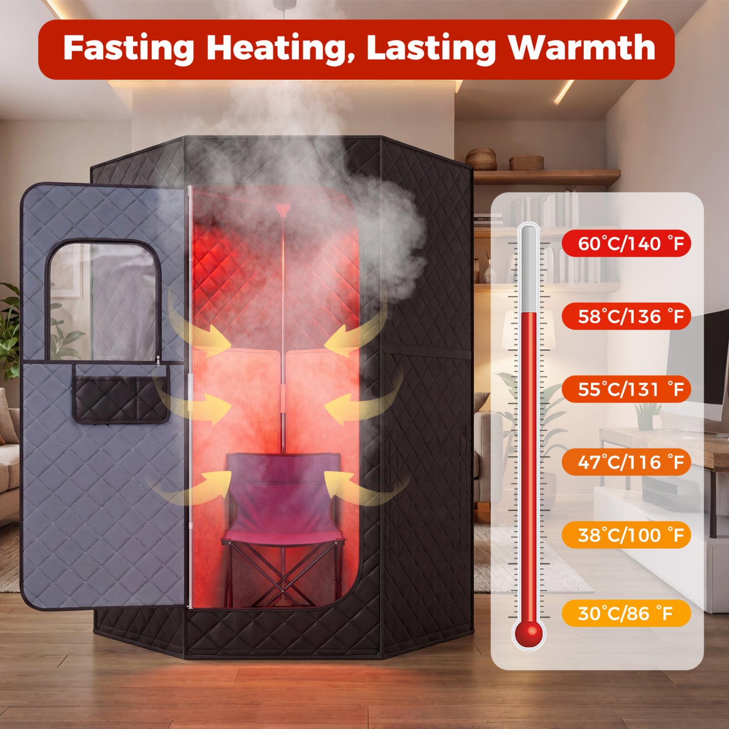 Portable Infrared Sauna Tent with Carbon Heaters - Full Body