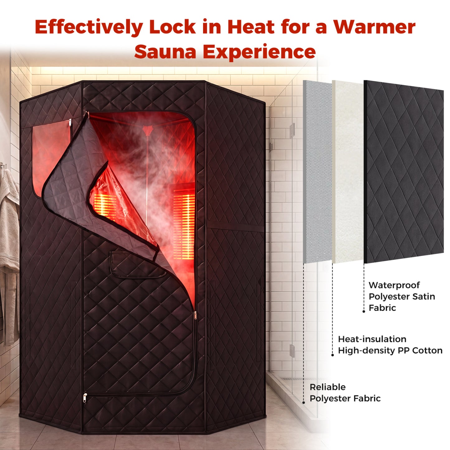 Portable Infrared Sauna Tent with Carbon Heaters - Full Body