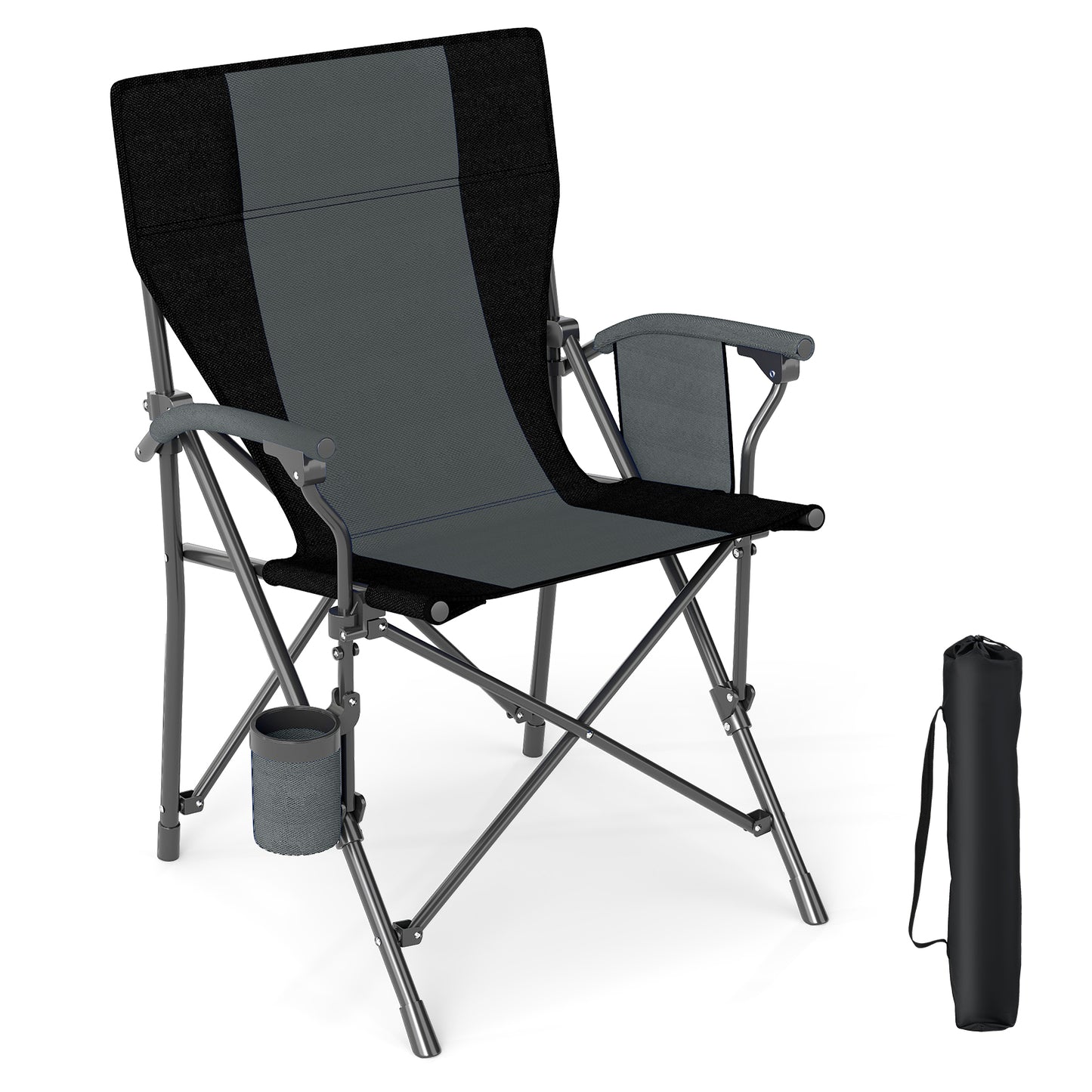 Folding Camping Chair with Cup Holder - 350 lb Capacity