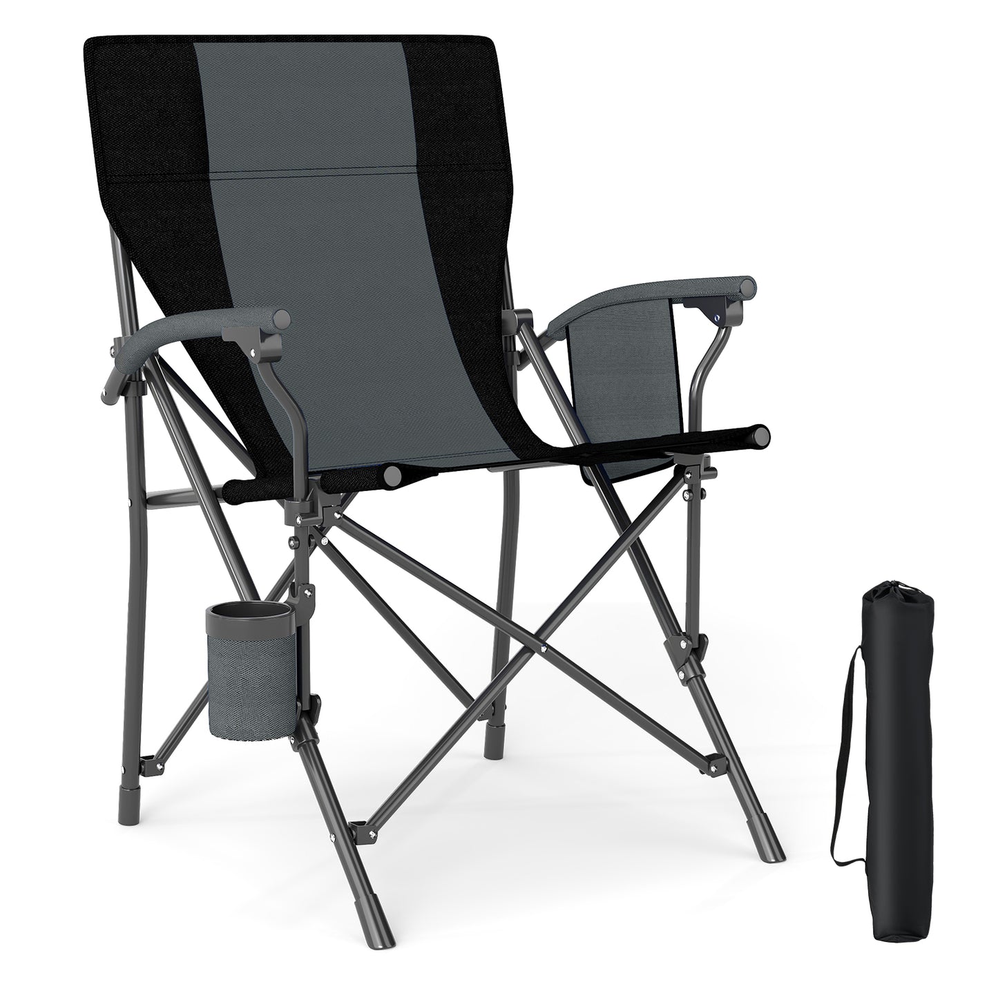 Folding Camping Chair with Cup Holder - 350 lb Capacity