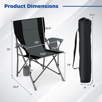 Folding Camping Chair with Cup Holder - 350 lb Capacity