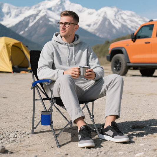 Folding Camping Chair with Cup Holder - 350 lb Capacity