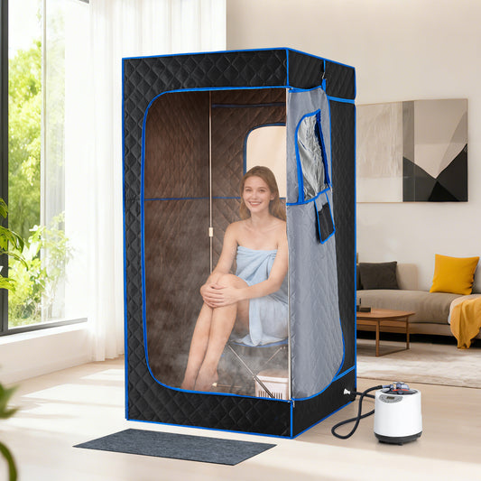 Portable Steam Sauna Box with 1200W Steamer & Chair