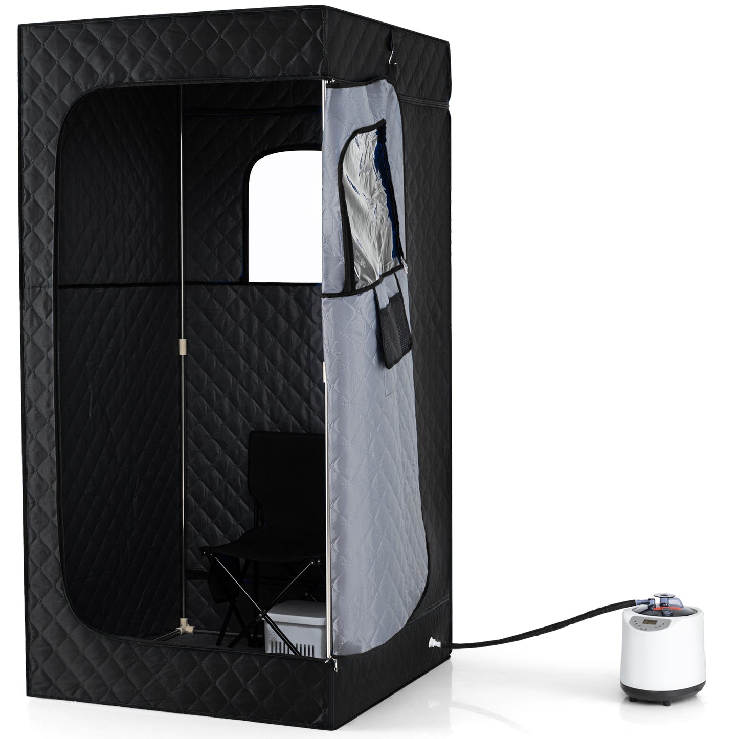 Portable Steam Sauna Box with 1200W Steamer & Chair