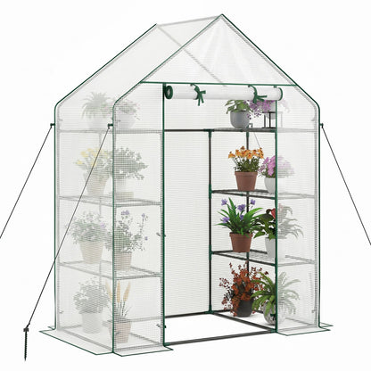 Portable Walk-in Greenhouse with 3 Tiers and 6 Shelves