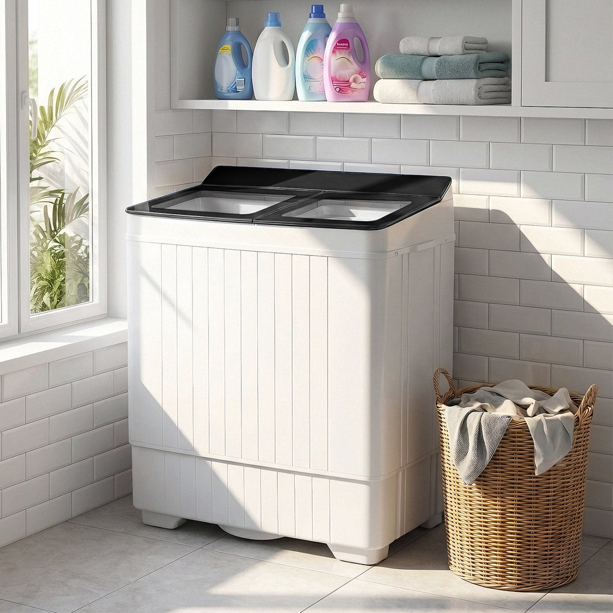 Portable Washing Machine with 18 LBS Washer and 8 LBS Spinner Combo