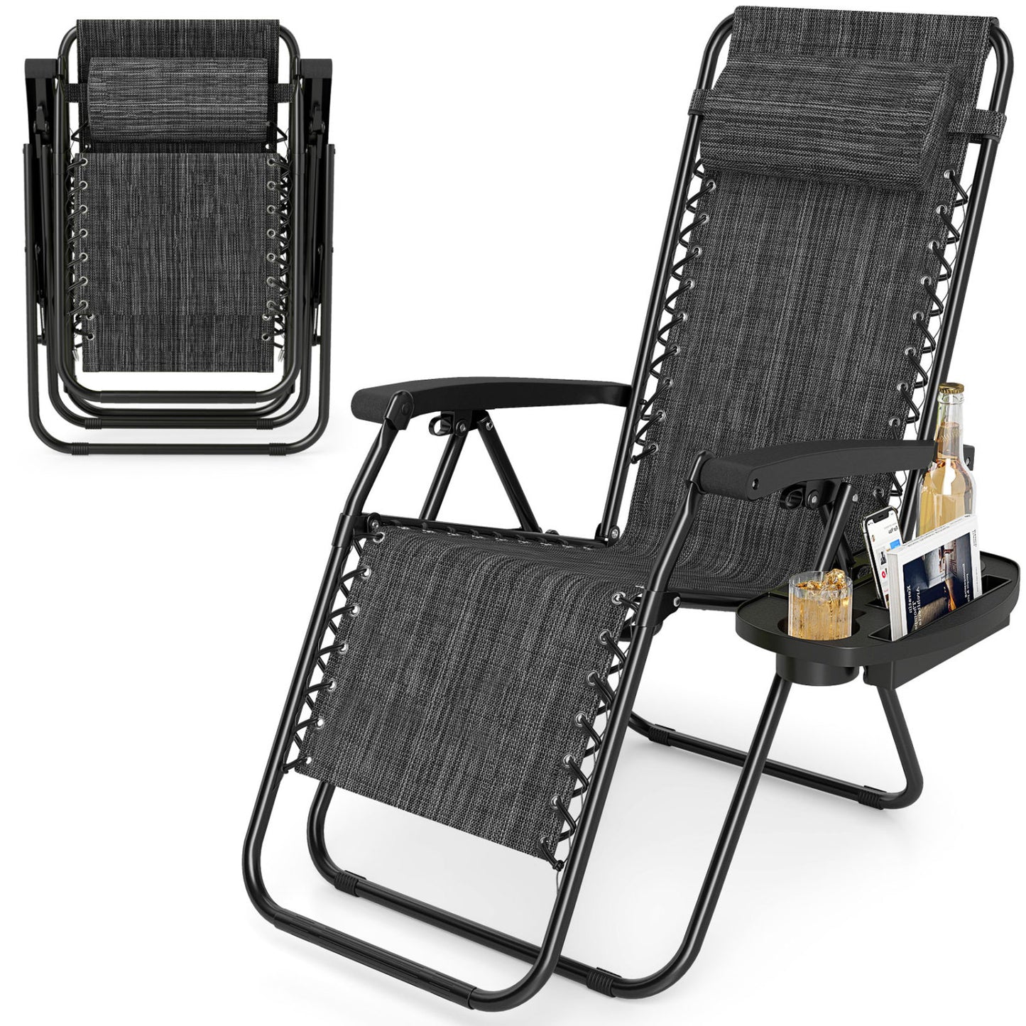 Zero Gravity Recliner Chair with Cup Holder and Pillow