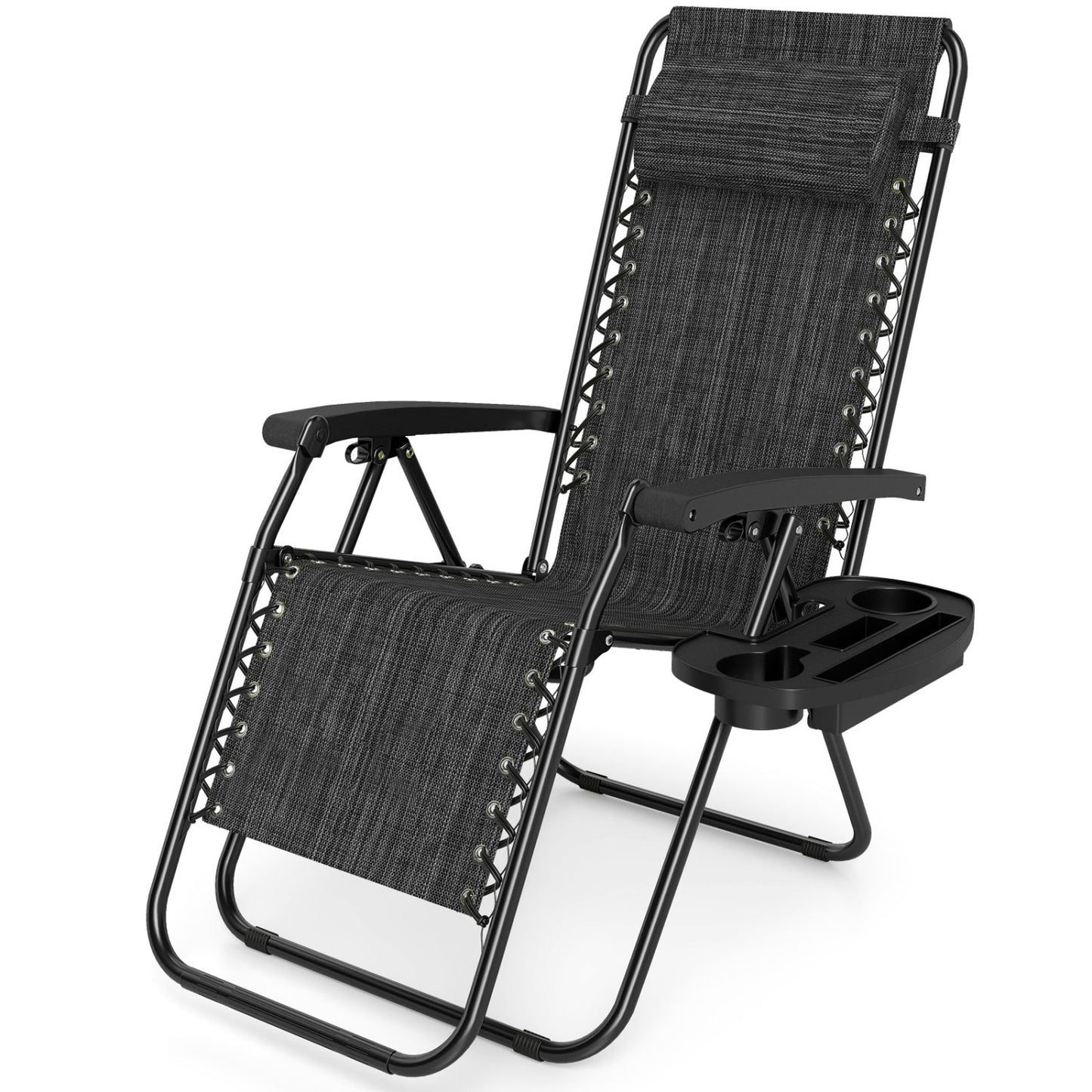 Zero Gravity Lounge Chairs Set of 2 with Cup Holders