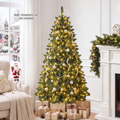 Pre-Lit Artificial Half National Christmas Tree with 8 Flash Modes
