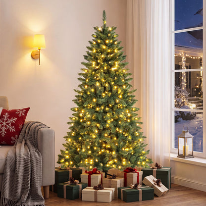 Pre-Lit Artificial Half National Christmas Tree with 8 Flash Modes