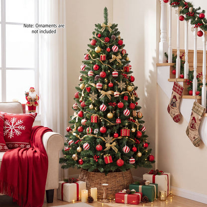 Pre-Lit Artificial Half National Christmas Tree with 8 Flash Modes