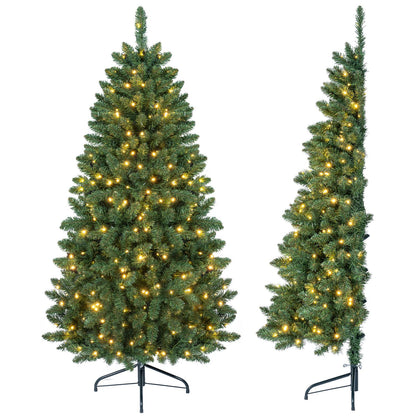 Pre-Lit Artificial Half National Christmas Tree with 8 Flash Modes