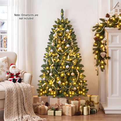 Pre-Lit Artificial Half National Christmas Tree with 8 Flash Modes