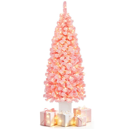 Pre-Lit Potted Christmas Tree with Warm White LED Lights