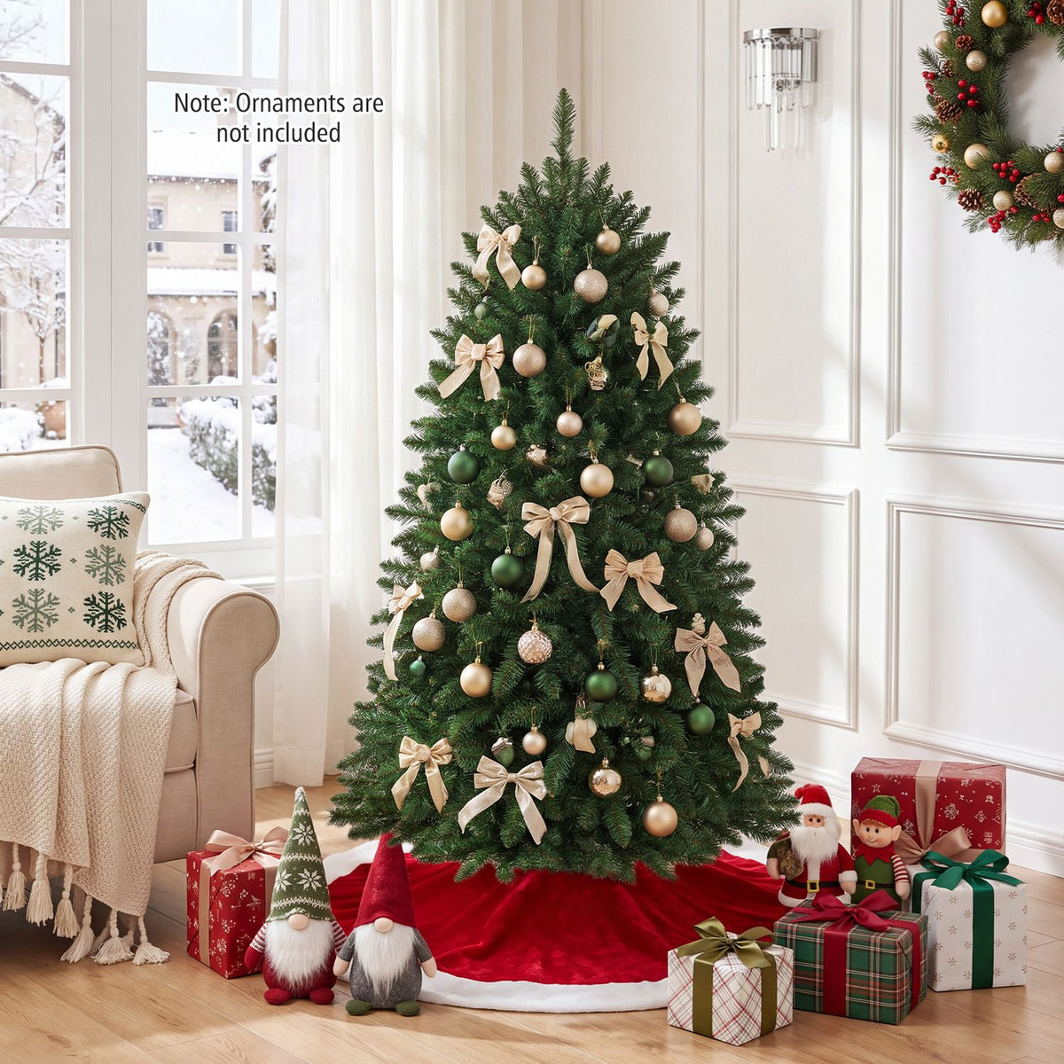 Premium Hinged Artificial Fir Christmas Tree with LED Lights