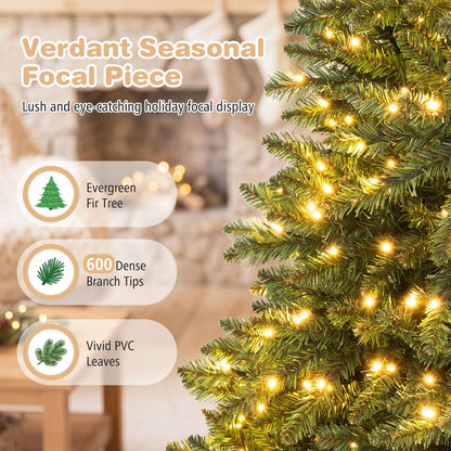 Premium Hinged Artificial Fir Christmas Tree with LED Lights