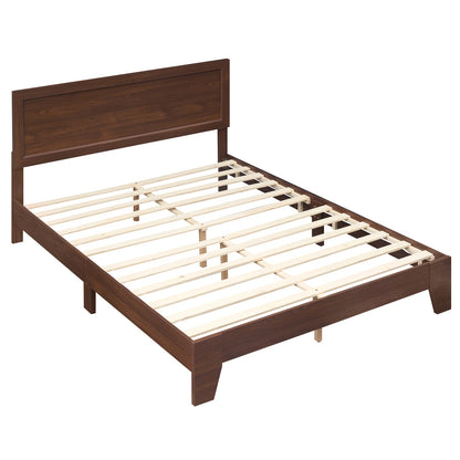 Queen Size Platform Bed Frame with Headboard - White