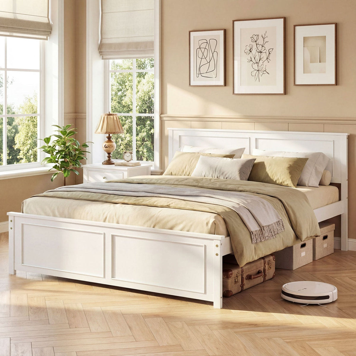 Twin Size Platform Bed Frame with Headboard