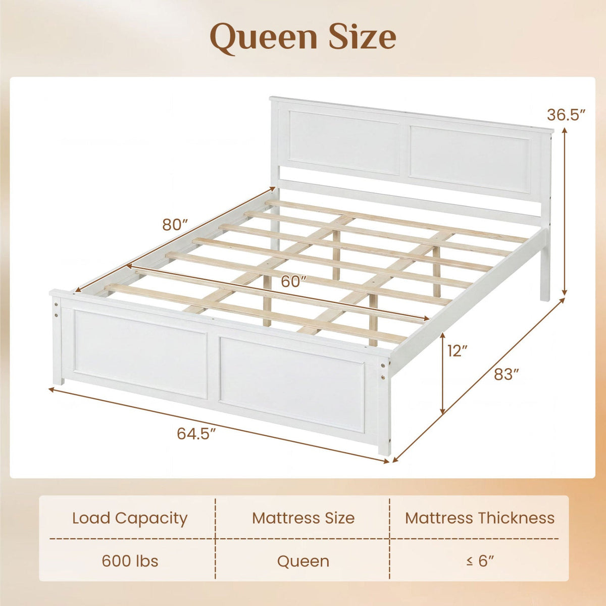Twin Size Platform Bed Frame with Headboard