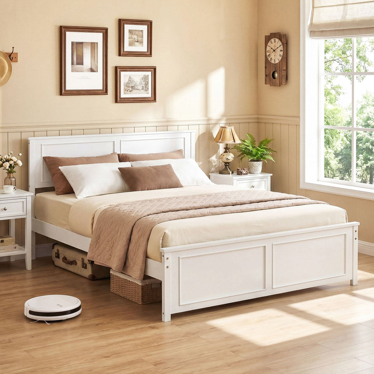 Twin Size Platform Bed Frame with Headboard