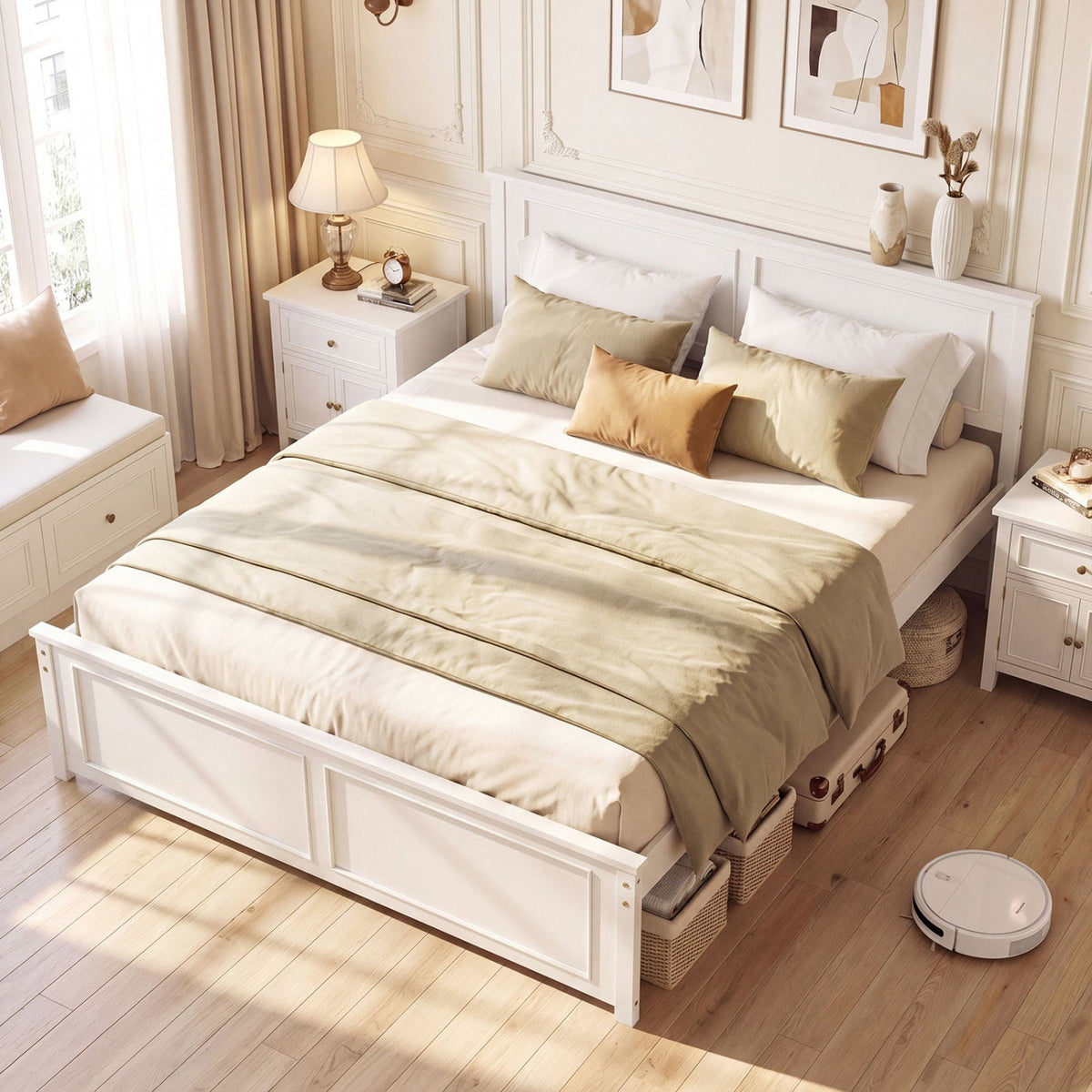 Twin Size Platform Bed Frame with Headboard