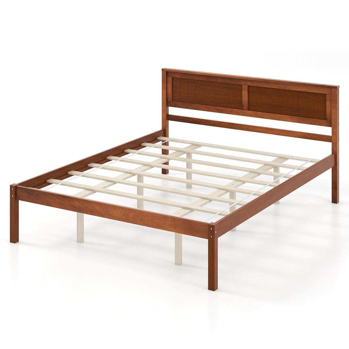 Twin/Full/Queen Size Bed Frame with Wooden Headboard and Slat Support