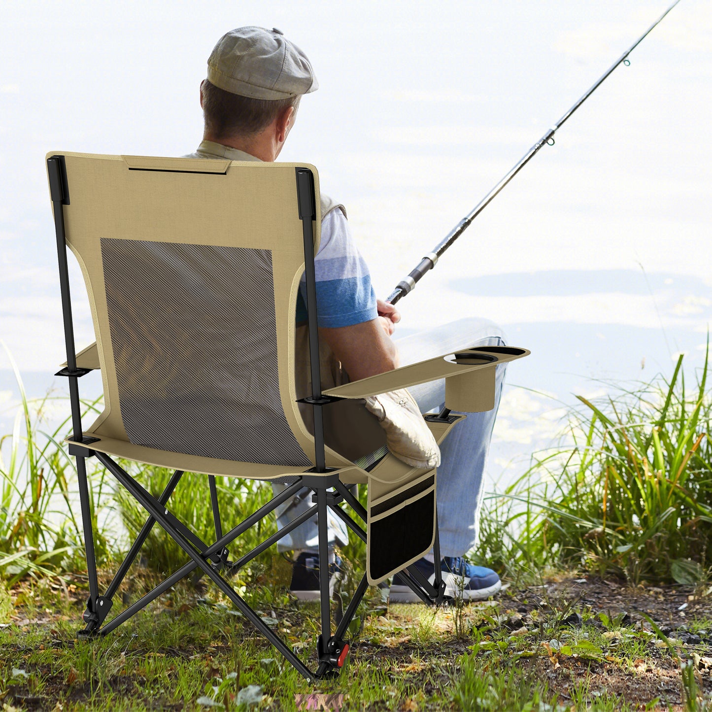 Reclining Camping Chair with Removable Footrest