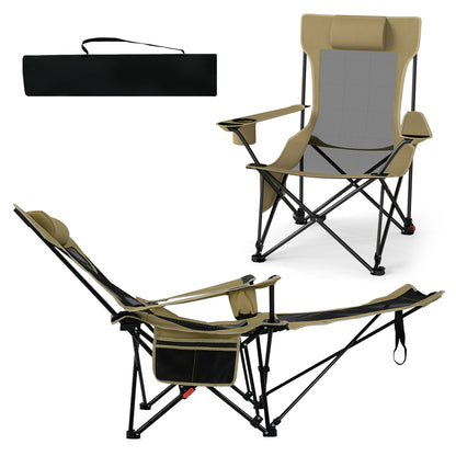 Reclining Camping Chair with Removable Footrest