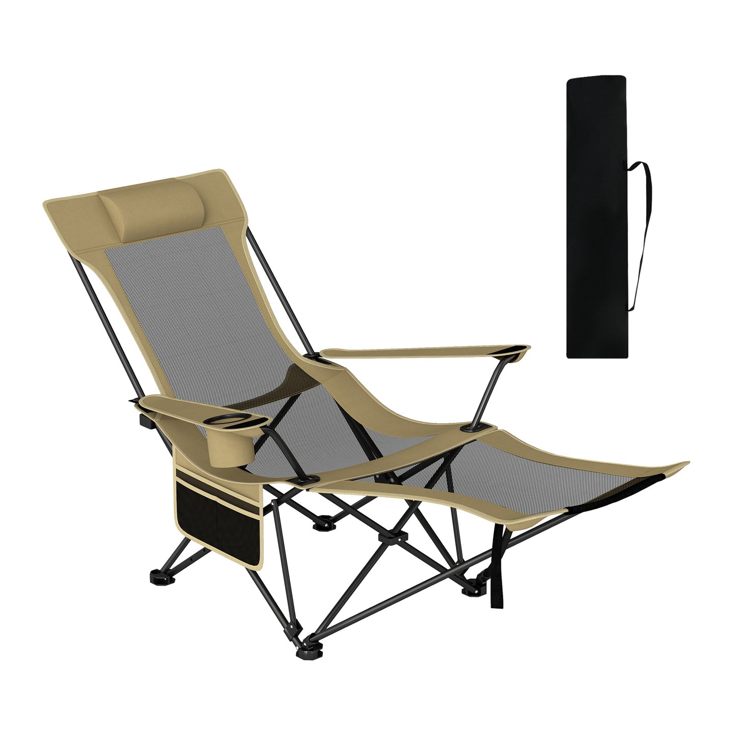Reclining Camping Chair with Removable Footrest
