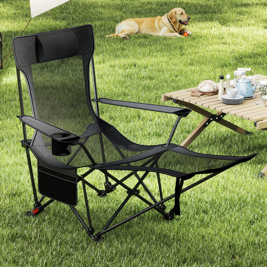 Reclining Camping Chair with Removable Footrest